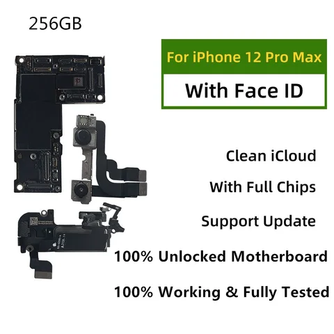 100% разблокирована для iphone 12, мини-логическая плата безalter, материнская плата для iPhone 12 pro max с/без Face ID, чистая материнская плата iCloud