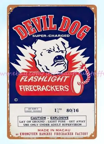 Оригинальные репродукции Devil Dog фейерверк firecers металлический жестяной знак