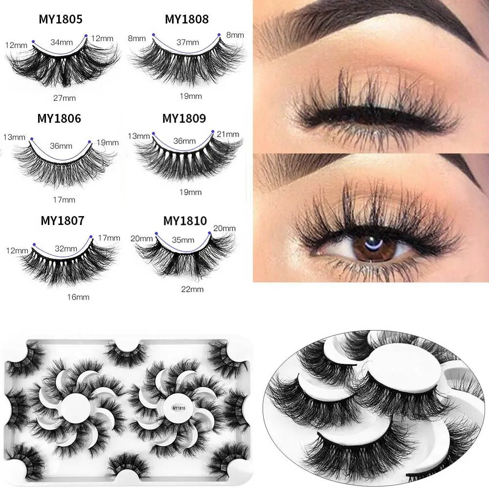 

Reusable Thick Long Messy Handmade Multilayers 8D Mink Hair False Eyelashes Eyelash Extension Wispy Fluffy Eye Lashes