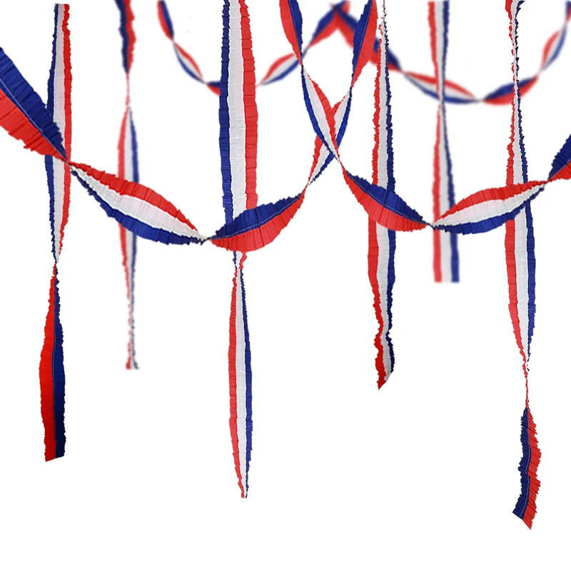 

Red Blue White USA Themed Birthday Party Hanging Steamers Crepe Paper Garlands American Independence Day Party Home Decorations