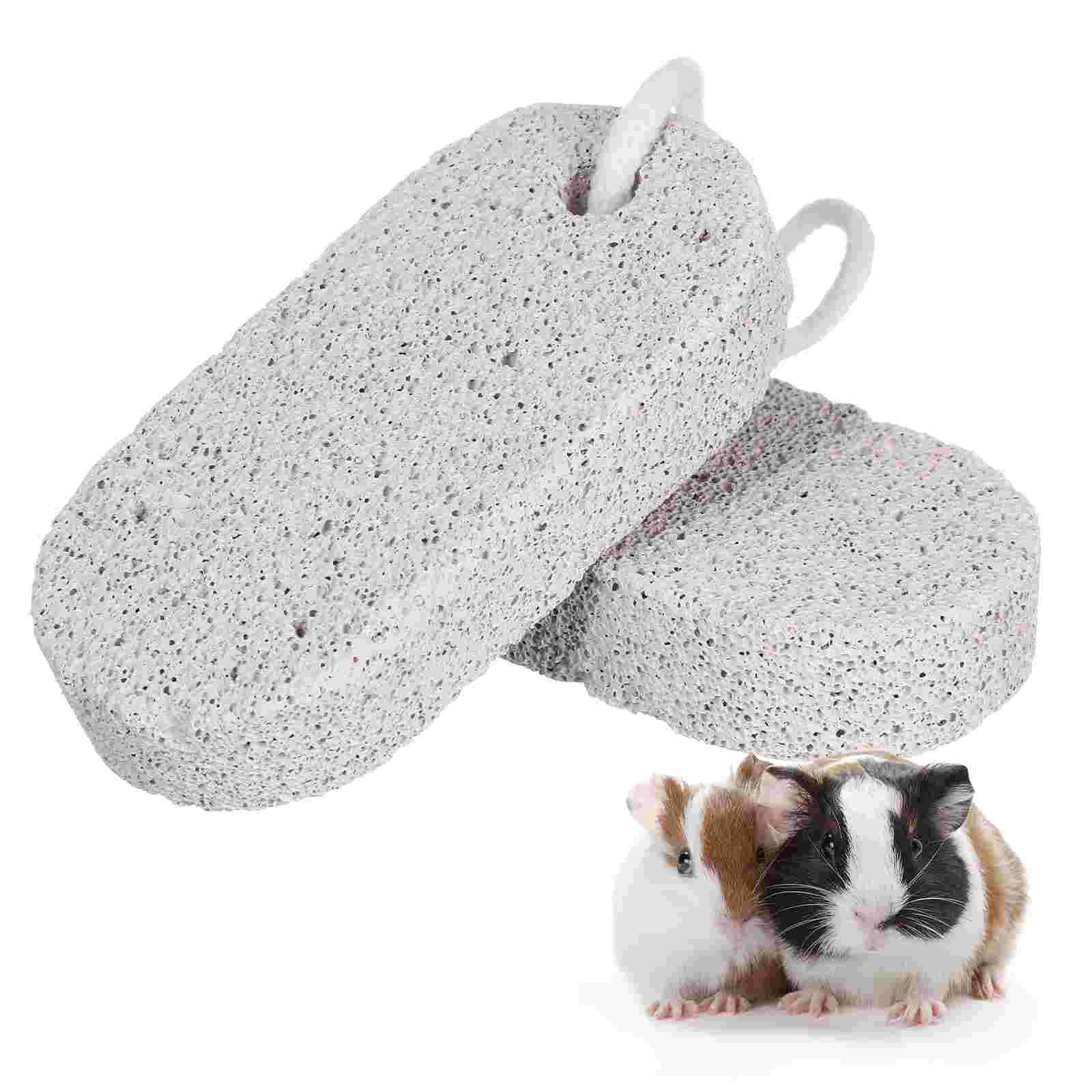

2 Hamster Chew Grinding Stone Block Small Chew Treat Toys for Parrot Chinchilla Guinea