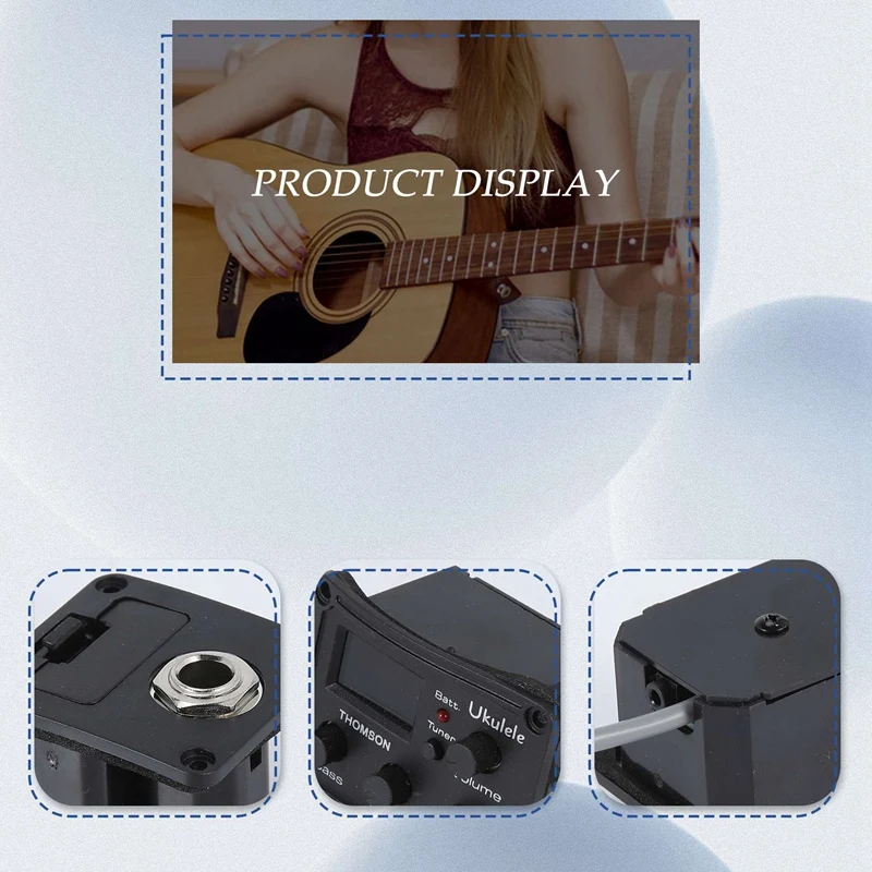 Ukelele Uke пьезозвукосниматель предусилитель 3-полосный эквалайзер тюнер система с