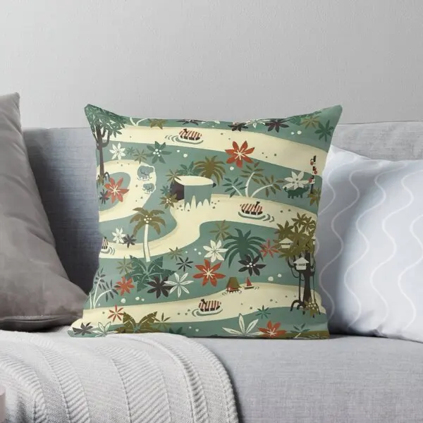 

Jungle Cruise Printing Throw Pillow Cover Hotel Anime Decorative Bedroom Case Throw Office Decor Waist Pillows not include