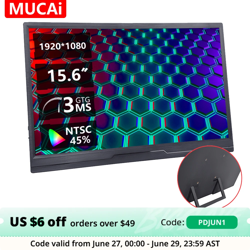 3,5-дюймовый портативный монитор MUCAl FHD 15,6*1920, для путешествий ...