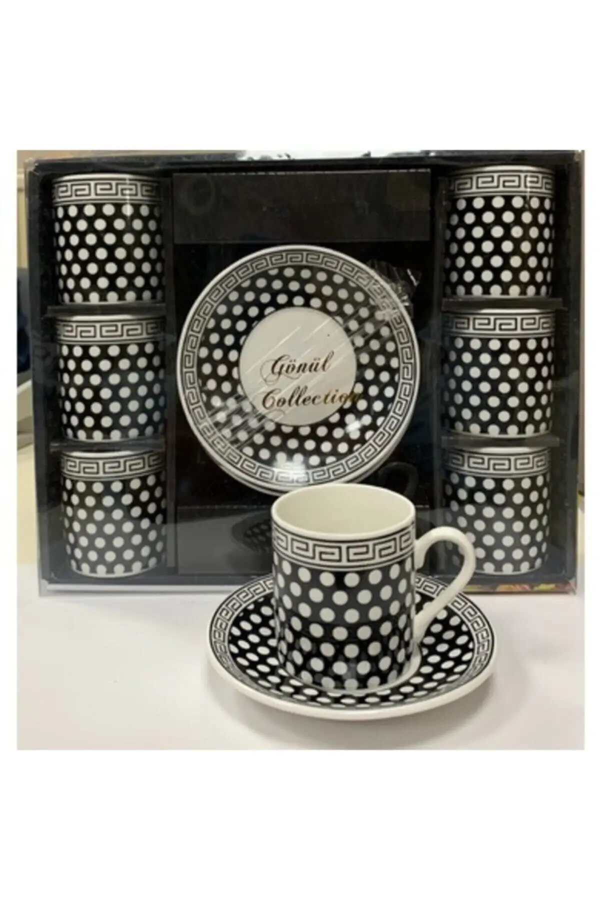 

Amazing Turkish Greek Arabic Coffee & Espresso Cup Set Porcelain 6 Psc. Coffee Cup Set