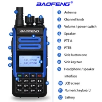 2022Baofeng BF-H7 Walkie Talkie 10W Portable Radio Station Remotely Transceiver 2200mAh Dual Band Two Way Radio LCD Screen