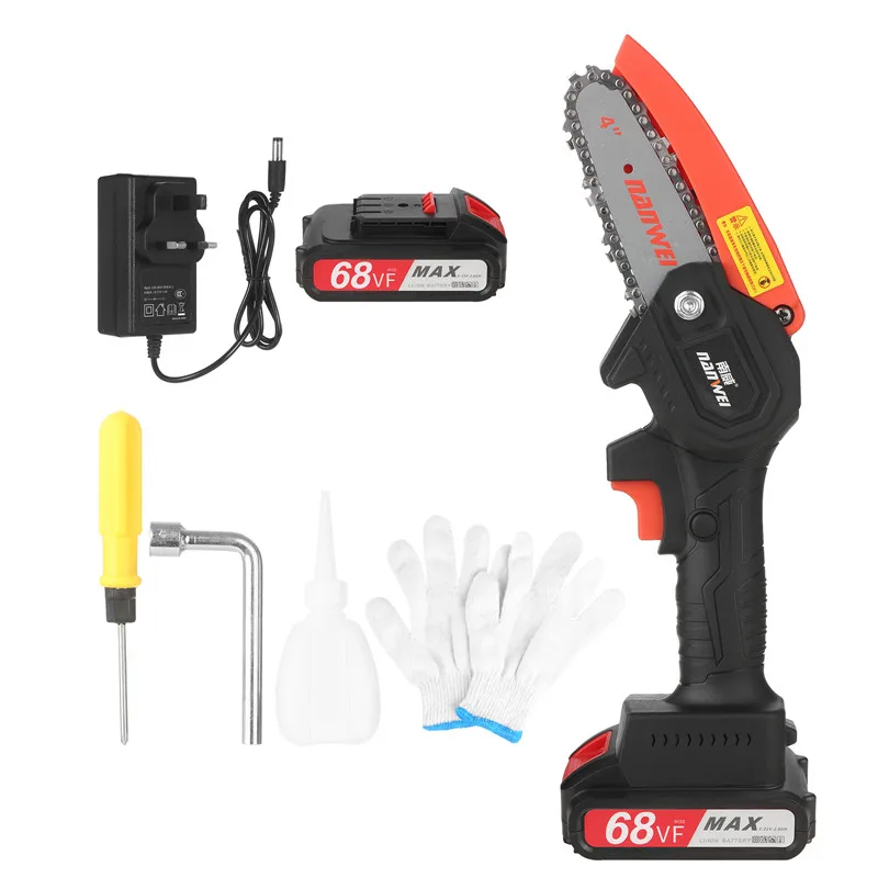 

21V Cordless Chainsaw Mini Electric Saw 4 inch Brushless Pruning Shears Saw Garden Tool for Tree Trimming Wood Cutting Machine