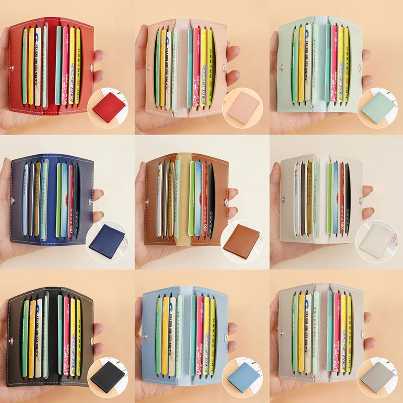 Женский Компактный Тонкий Держатель Для Карт Из Искусственной Кожи