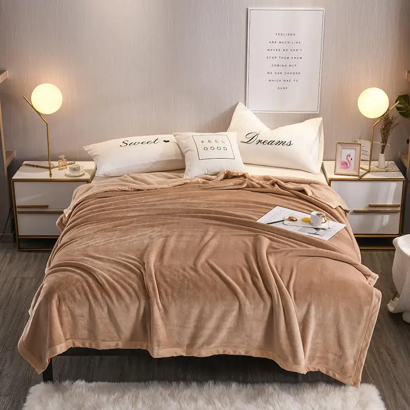 

Soft Warm Fuzzy Plush Super Cozy Solid Flannel Blanket Couch Sofa Bed Pet Throw Winter Plaid Sheet Mechanical Wash