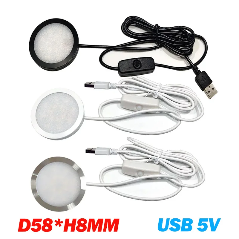 

Светодиодный 5 В USB под шкафом, шайба, витрина, полка, счетчик освещения, караван, кемпер, дом на колесах, интерьер точечный светильник с переключателем