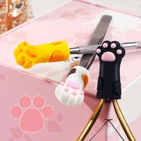 3pc cute cat paw silicone nipper cover protective sleeve for nail cuticle scissors manicure pedicure tool dead skin tweezers cap