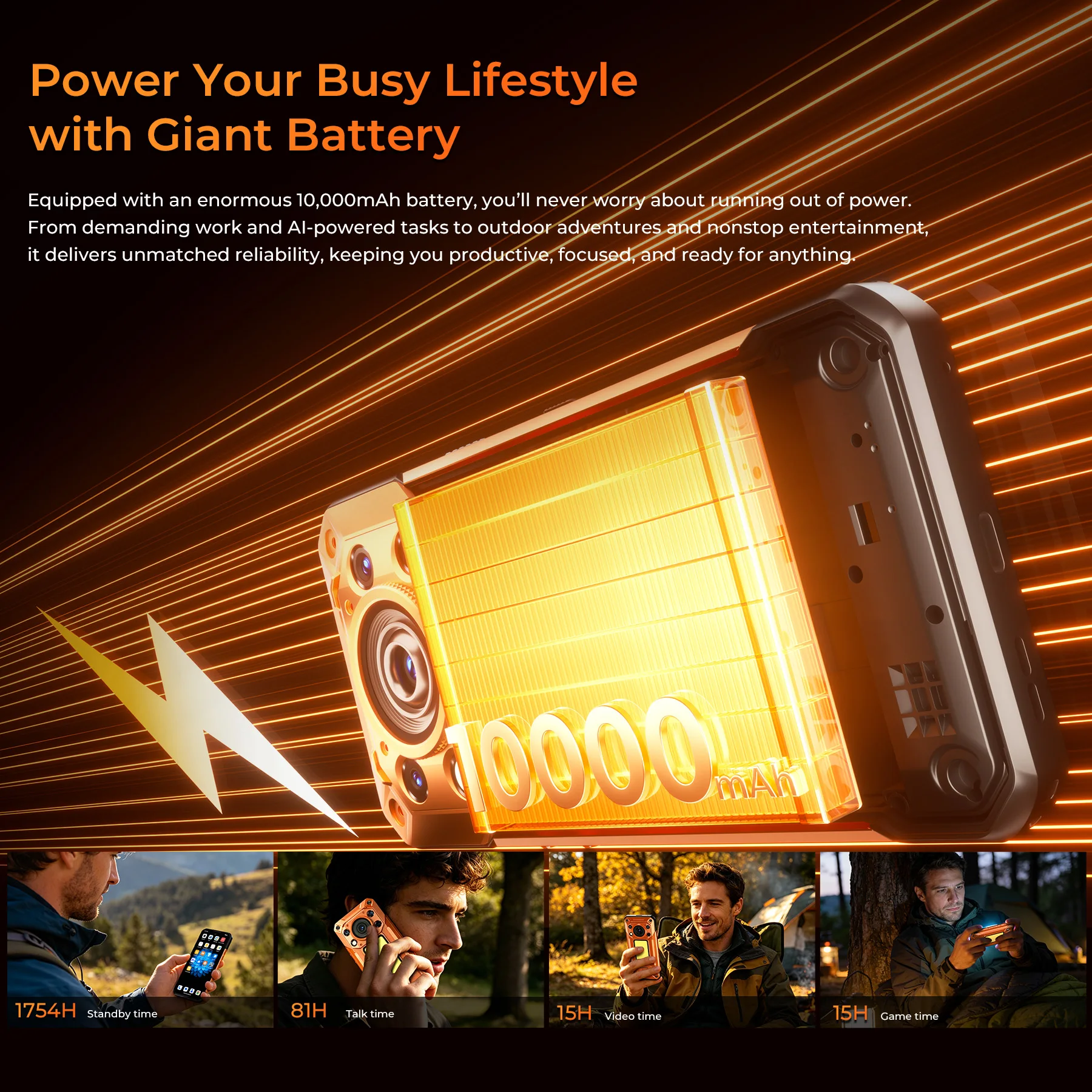 Фото OUKITEL WP500/WP500 Ultra 5G AI Защищенный смартфон с процессором Dimensity 8300, 6,8-дюймовым дисплеем 120 Гц, 12 ГБ ОЗУ + 1 ТБ ПЗУ, аккумулятором 10000 мАч, быстрой зарядкой 45 Вт, Android 16 №4