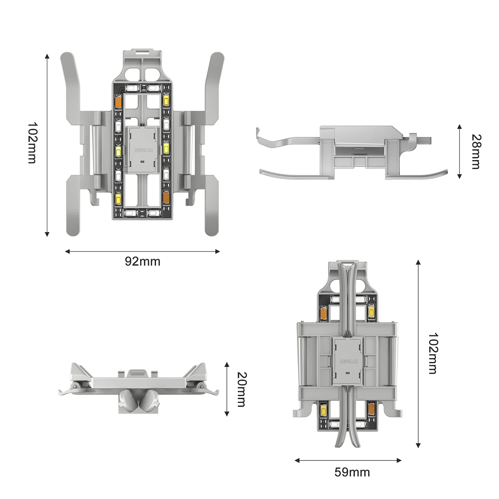 STARTRC LED Flash Lights Foldable Landing Gear Kits Extended Height Leg Tripod Stand Drone Accessories for DJI Mini 3 Pro