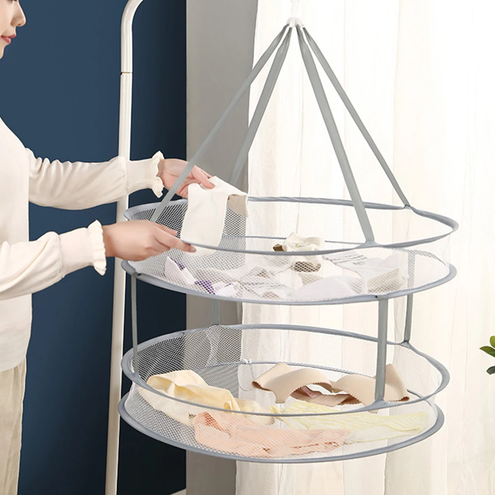 

Clothes Drying Rack 2 Tier Folding Drying Rack for Sweaters Knit Dress Socks Stuffed Toy