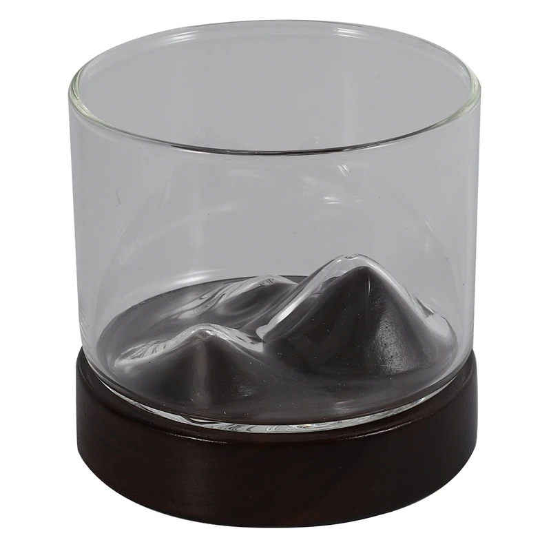 

Irish Whiskey Wine Cup Small Mountain With Wooden Base Unique Gift Glass Cup Whiskey Beer Cup Bar Hotel Drinkware Cup Tea Cup Cu