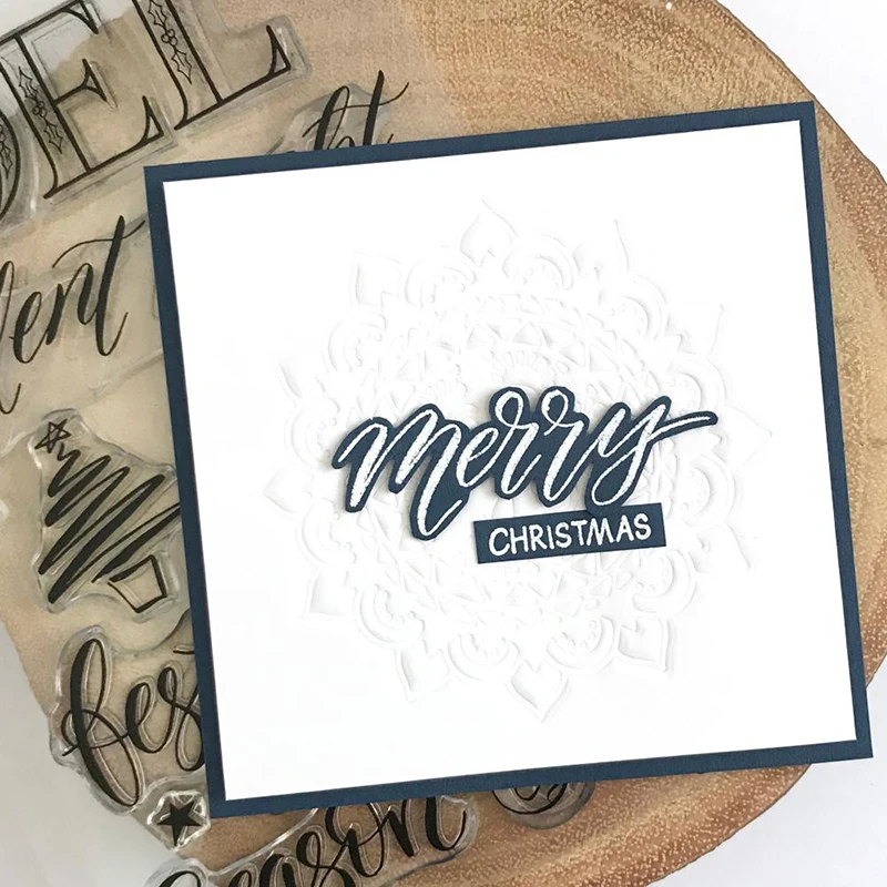 Новые прозрачные штампы с рождественскими надписями NOEL, Merry Christmas, Silent Night для планировщиков, для изготовления открыток, DIY-поделок, скрапбукинга, фотоальбомов (art.: 3920da3eaee2e) - 3920da3eaee2e