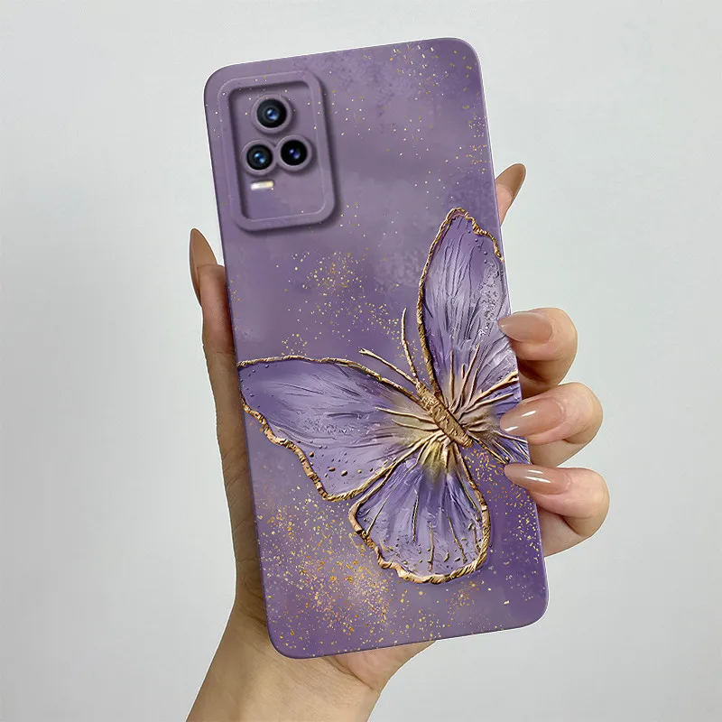 For Vivo V21E 4G / Y73 Phone Case V2061 V2059 V2146 V2212 V2168 Soft Silicone Painted Back Cover Cute Printed Shell Casing