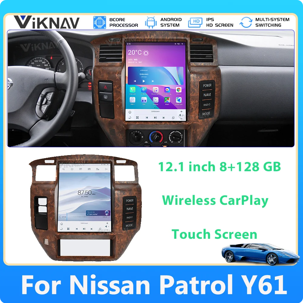 

Мультимедийный плеер для Nissan патруль Y61, 2004-2019, Android 11, 12,1 дюйма, автомобильное радио, беспроводное Carplay, 128 ГБ, 8 ядер, автомагнитола, головное устройство