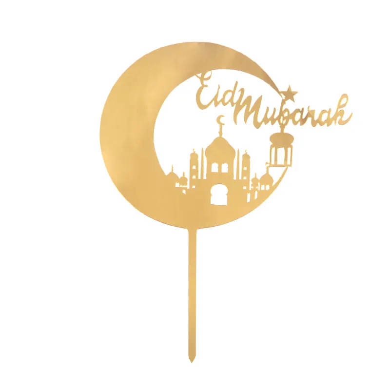 

Золотой акриловый топпер для торта Eid Mubarak
