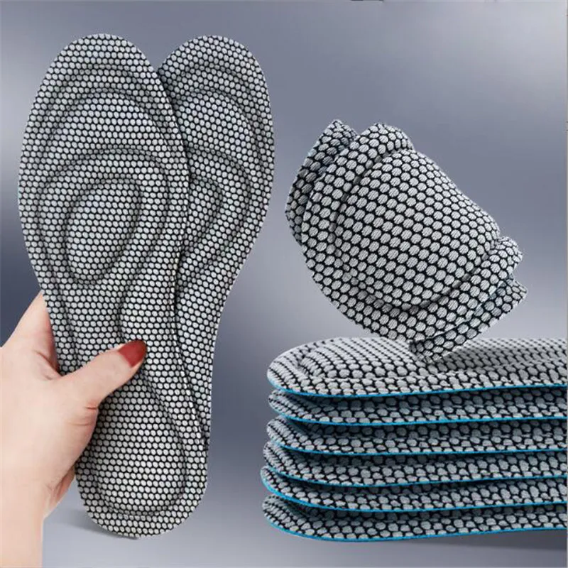 

4D Memory Foam Orthopedic Insoles For Shoes Nano Antibacterial Deodorization Sweat Absorption Insert Sport Shoes Running Pads