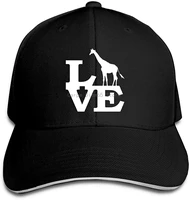 giraffe love trucker baseball cap adjustable peaked sandwich hat