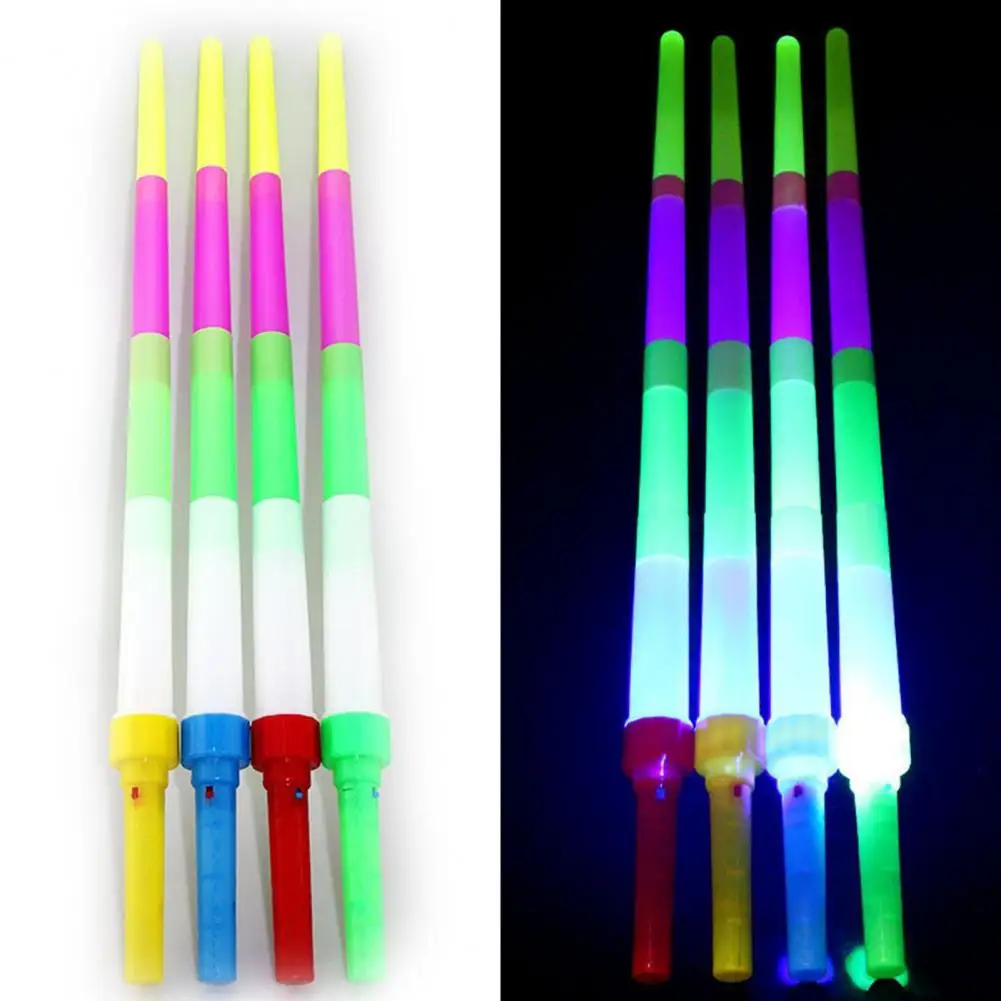 

4 Section Extendable LED Colorful Flashing Glow Sword Kids Toy Flashing Light-Up Stick Concert Party Props Bar Luminous Toys