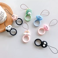 for mobile phone case funny cute dinosaur finger ring strap cartoon silicone keycord chain lanyard accessories for airpods case