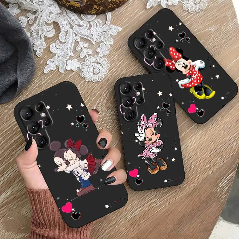 

Mickey Minnie Disney Cute Art Phone Case For Samsung Galaxy S23 S22 S21 S20 FE Ultra Pro Lite S10 S9 S8 Plus S7 5G Black Cover