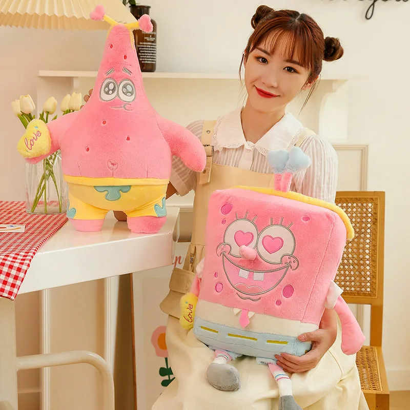 

50cm Pink Sponges Darling Ōboshi Fluffy Patrick Star Stuffed Pillows Dolls Cute Rooms Girls' Birthday Presents Kids' Toys