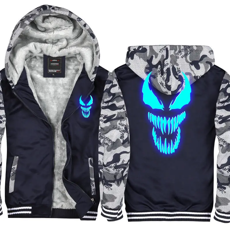 

American Movie Venom Zip Up Man Hoodies Sweatshirts Zipper Jacket Boys Cosplay Long Sleeve Spring and Autumn Pullover Top
