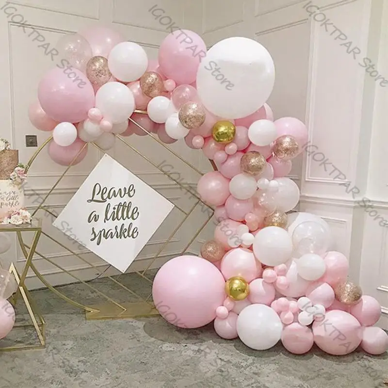 

Macaron Pink Balloon Garland Kit Wedding Birthday Decoration Matte White Ballon Valentine Day Themed Party Kid Baby Shower Decor