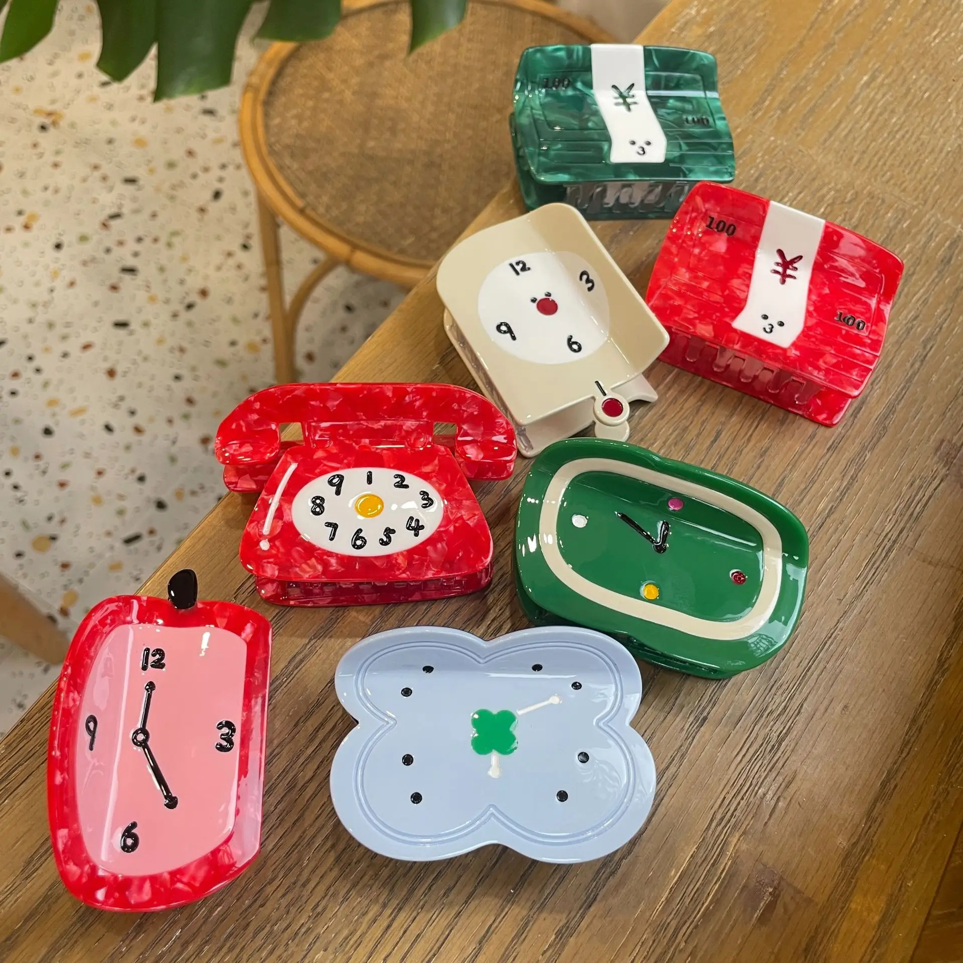 Новая мода креативный милый ацетатный будильник зажим для волос женщин