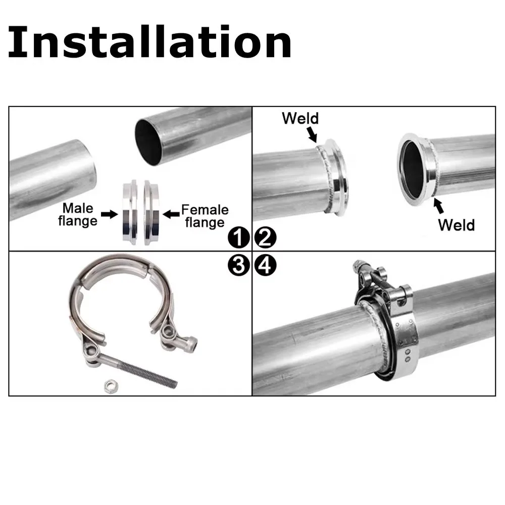 V-образный Быстроразъемный Зажим С Фланцем Dad-Mom Для Компрессионных Труб