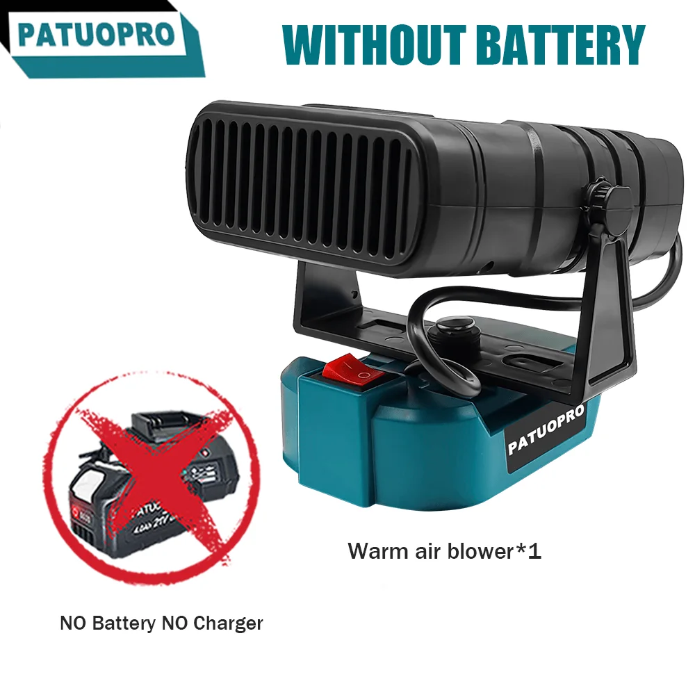 

Автомобильный обогреватель, мощный размораживатель и очиститель от запотевания для лобового стекла 45 ° Инструмент для регулировки салона автомобиля зимой, совместимый с аккумулятором Makita 18V