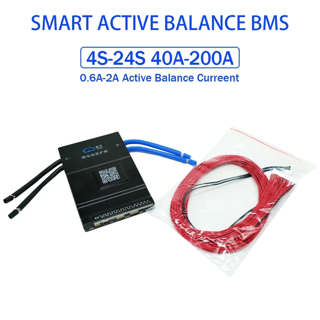 JK BMS Smart Active Balance 4S 8S 16S 17S 20S 24S 60A 100A 150A 200A 12V 24V для кемпинга Power Bank Lifepo4 Батарея
