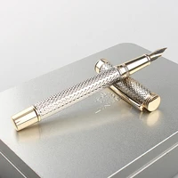 crocodile metal fountain pen golden plates clip iridium fine nib 0 5mm fashion writing ink pen for office business