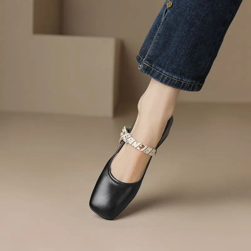 ASILETO Brand Hot Sale Мягкие туфли на плоской подошве для женщин с квадратным носком без