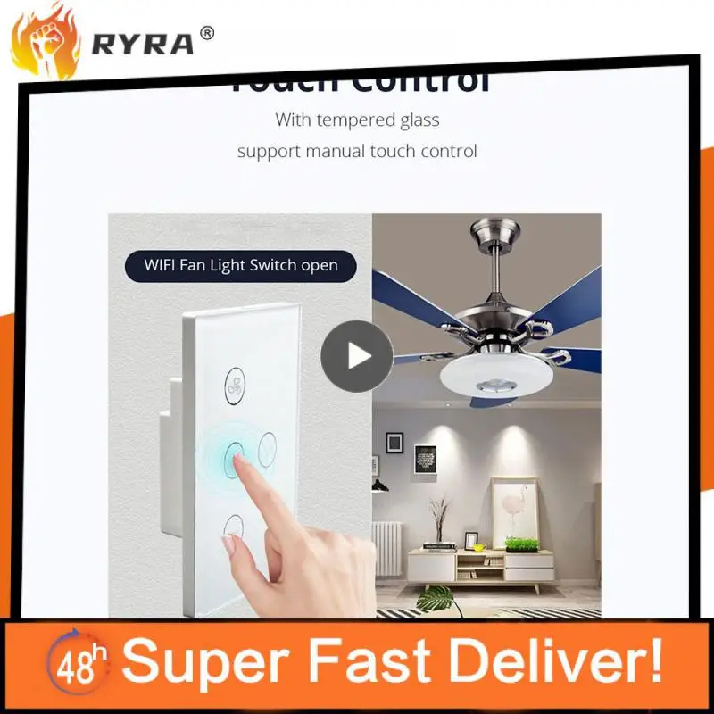 

Timing Lamp Controller Touch Glass Panel Work With Amazon And Google Home Wall Light Fan Control App Control Tuya Us Smart Home