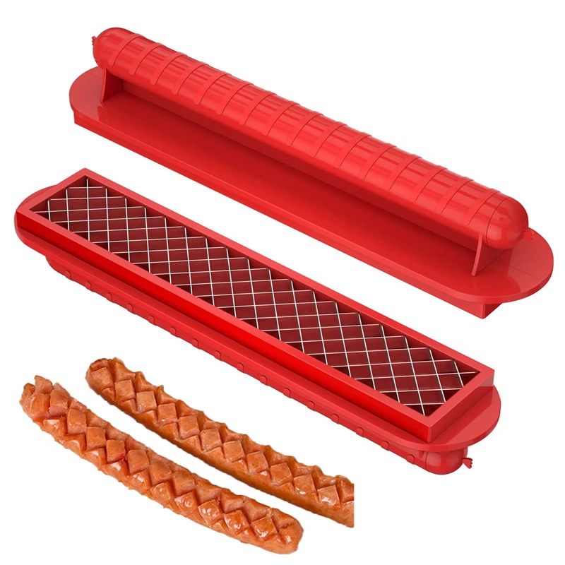 

Hot Dog Slicing Tool 10 inch Stainless Steel Ham Sausage Manual Cutter Precision Mesh Slicer Kitchen Cutting Tools Dropshipping