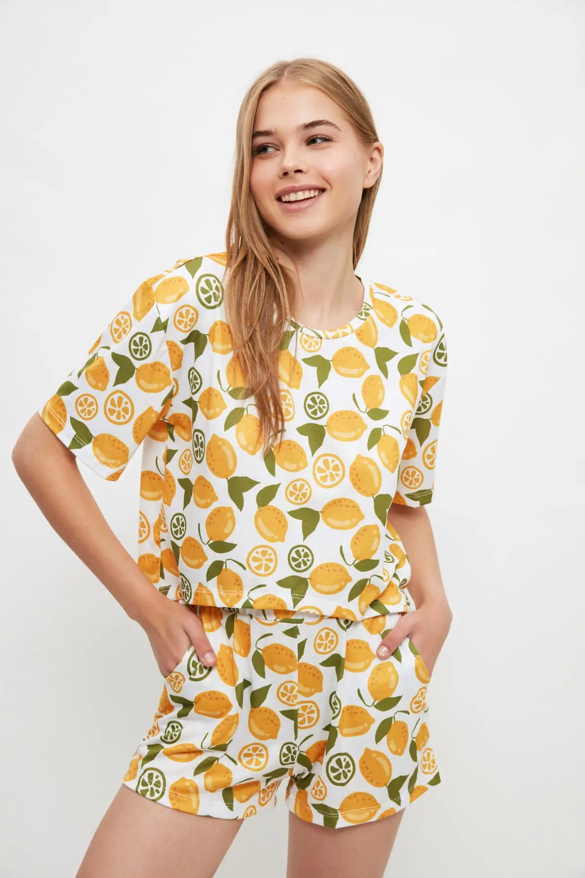 

Трикотажная пижама с принтом лимона, комплект THMSS21PT1353