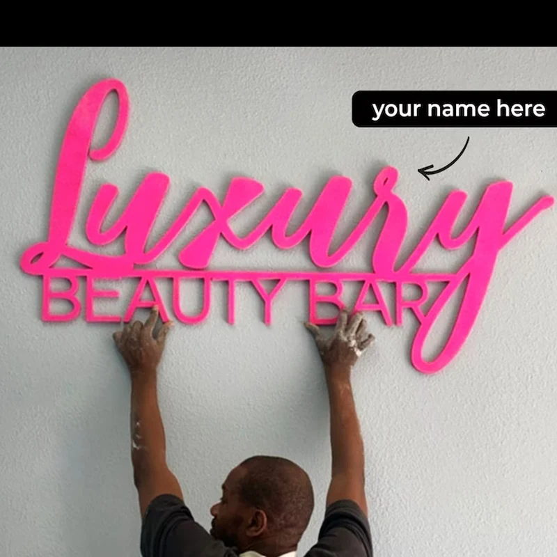 

Acrylic Custom Logo Decoration, Office Rounr Mirror logo Sign, business name sign, Salon signage, 3D acrylic room name sign