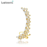 luoteemi1pcs fashion statement ear clips romantic crystal ear cuff earrings for women wrap stud clip earrings girl trendy