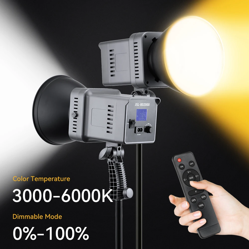 

100W LED Video Light 10000LM 3000K-6500K Daylight Continuous Photography Lighting For Youtube Live Portrait Outdoor Shooting