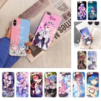 fhnblj anime re zero ram phone case for iphone 11 12 13 mini pro xs max 8 7 6 6s plus x 5s se 2020 xr case