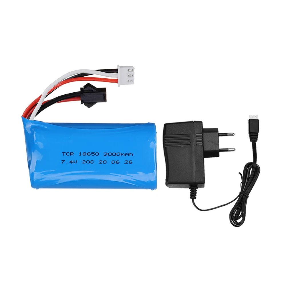 7,4 В 3000 мАч липо аккумулятор 18650 SM для wltoys 104310 104311 S033g Q1 H101 18301/18302 18311 18312 Rc Boats Cars Tanks Drone Part on.