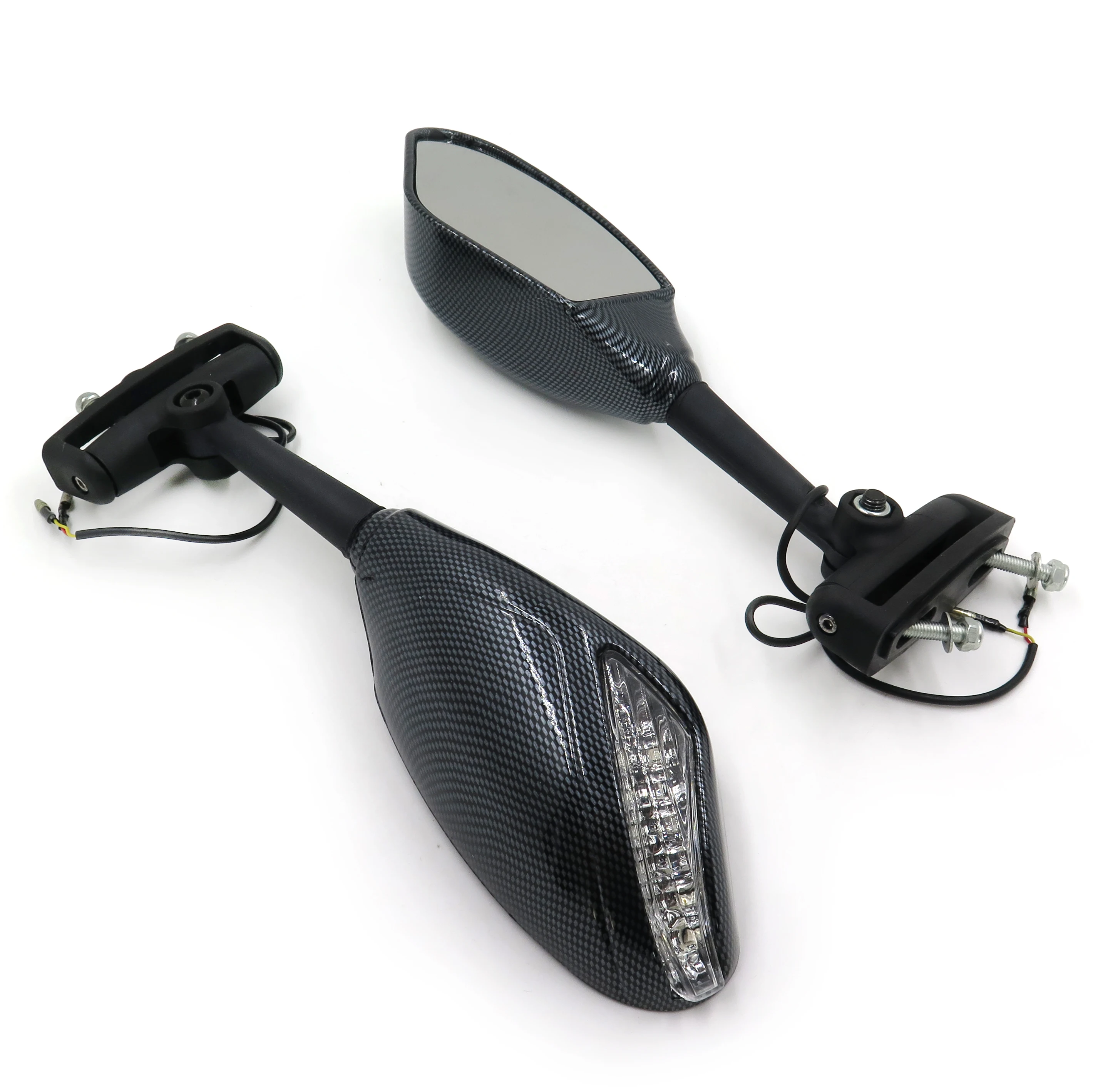 

Aftermarket free shipping motorcycle parts Yellow LED lights Mirror for Suzuki GSXR 600 750 1000 Hayabusa SV650S TL1000R CN