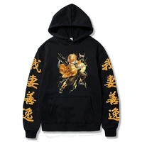 anime hoodie demon slayer hoodies agatsuma zenitsu printed mens sweatshirt harajuku pullover outwear tops overside hoodie
