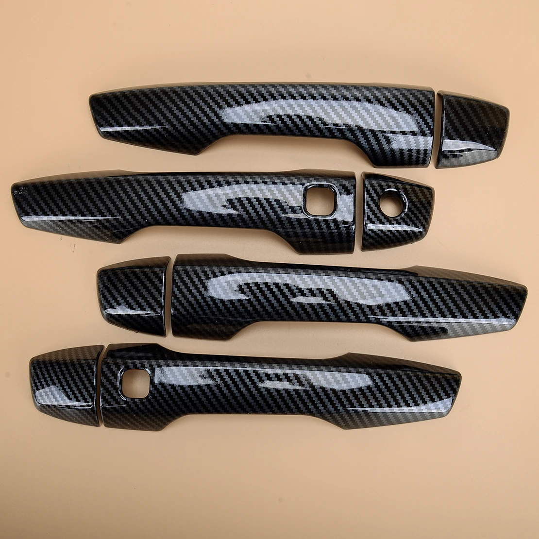 

Текстурный чехол из углеродного волокна для передней, задней, левой и правой боковой дверной ручки автомобиля, комплект отделки, подходит для Mitsubishi Outlander 2022