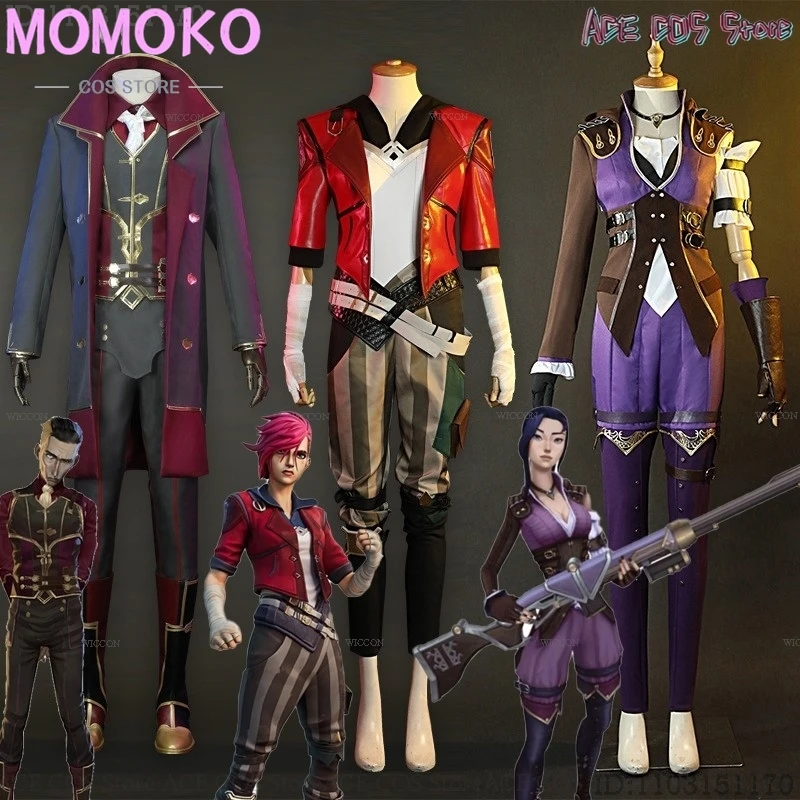 Arcane Vi Violet TV Lol Silco Caitlyn Косплей Костюм Игра Ролевая игра Женский наряд Хэллоуин