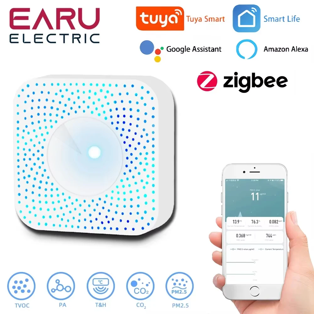 

Умный датчик воздуха Tuya ZigBee 6 в 1